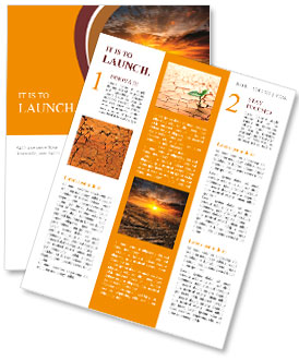 Sunset over old dead trees on meadow Newsletter Template