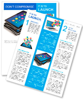 Set of tablet computers isolated on white background Newsletter Template