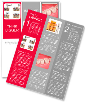 Dental crown installation process, isolated on white Newsletter Template