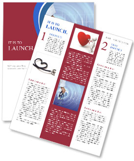 Medical-Themed Illustration Featuring A Doctor, Stethoscope, And Heartbeat For Visual Presentation. Newsletter Template