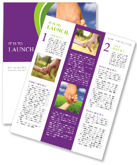 Father And Child Bonding On A Field Through Hand-Holding Newsletter Template