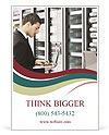 Modern Young Business Engineer With Sleek Aluminum Laptop In A Network Server Room Ad Template