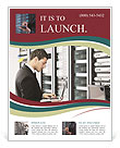 Modern Young Business Engineer With Sleek Aluminum Laptop In A Network Server Room Flyer Template