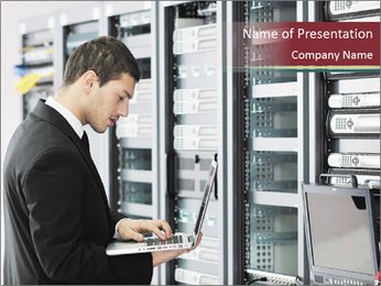 Young it engeneer business man PowerPoint Template