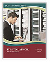 Modern Young Business Engineer With Sleek Aluminum Laptop In A Network Server Room Word Template