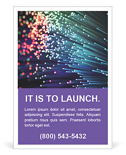 Dynamic Optical Fibers Flying In A Technologically Advanced Background Ad Template