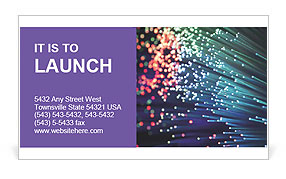 Dynamic Optical Fibers Flying In A Technologically Advanced Background Business Card Template