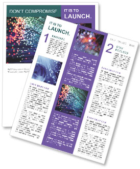 Dynamic Optical Fibers Flying In A Technologically Advanced Background Newsletter Template