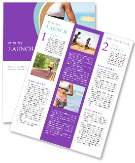 Fit Female Runner Training Outdoors On Beach With Heart Rate Monitor, Sports Bra Top, And Watch For A Healthy Lifestyle. Newsletter Template