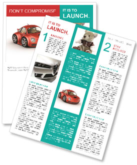 3D Isolated Red Sports Car From Micromachines Series On White Background Newsletter Template