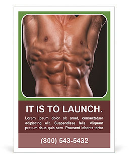 Strong Male Abs Showcased On Torso Ad Template
