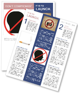 No Smoking Graphic Warning On Solid White Background To Emphasize Prohibition Newsletter Template