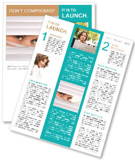 Observing Woman Looking Through Window Blinds Newsletter Template