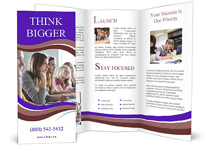 Toned Image Of Students Attending Class Brochure Template