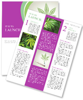 Marijuana Joint Burning With Smoke Rising In The Shape Of Cannabis Leaves. Newsletter Template