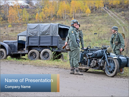 Military Reconstruction In Kiev, Ukraine Commemorating Wwii Liberation From Nazi Troops In November 2012. Google Slides Theme