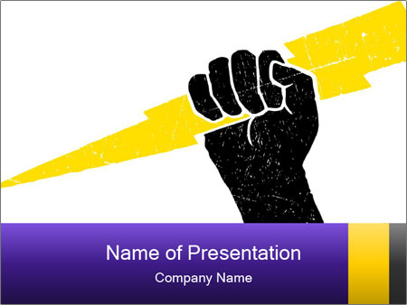 A hand holding a lightning bolt powerpoint template Google Slides Theme
