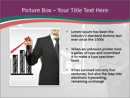 Concrete Wall With Man Standing Next To Growth Chart: A Visual Representation Of Progress. Google Slides Theme - Slide 13