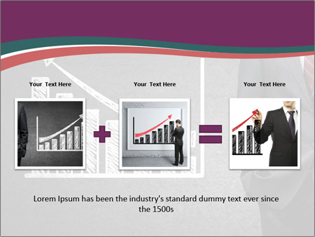 Concrete Wall With Man Standing Next To Growth Chart: A Visual Representation Of Progress. Google Slides Theme - Slide 22