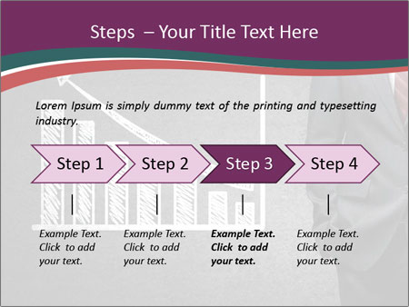 Concrete Wall With Man Standing Next To Growth Chart: A Visual Representation Of Progress. Google Slides Theme - Slide 4