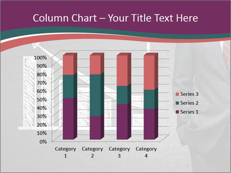 Concrete Wall With Man Standing Next To Growth Chart: A Visual Representation Of Progress. Google Slides Theme - Slide 50