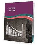 Concrete Wall With Man Standing Next To Growth Chart: A Visual Representation Of Progress. Presentation Folder