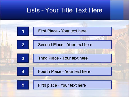 Dusk In Wroclaw: Grunwaldzki Bridge And Cathedral Amongst The Most Iconic Buildings Google Slides Theme - Slide 3