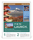 Chureito Pagoda Offers Stunning View Of Mt. Fuji From Behind Flyer Template
