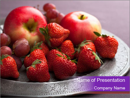 Vintage Plate With Fresh Fruits For An Elegant And Healthy Presentation. Google Slides Theme