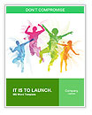 Vector Illustration Of People Jumping In Style - Creative And Modern Design Word Template