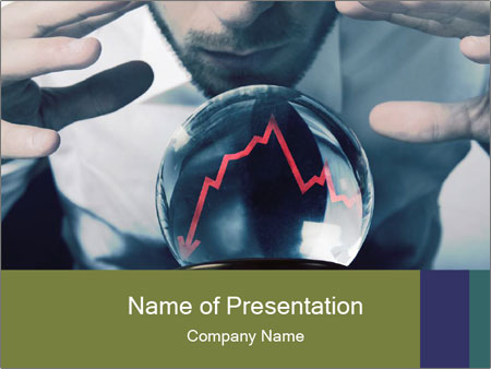 A man holding a glass ball with a red arrow on it Google Slides Theme