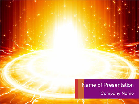 Fantastic Teleport: Abstract Background With Big Bright Circles Of Orange Light - Great For Design Projects! Google Slides Theme