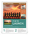 Sunset Running: The Perfect Motion For Your Workout Routine. Flyer Template