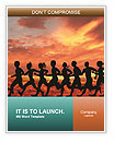 Sunset Running: The Perfect Motion For Your Workout Routine. Word Template