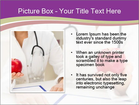 Hand Of Female Doctor Holding A Red Apple In Close-Up View. Google Slides Theme - Slide 13