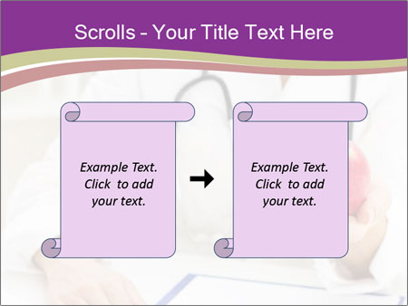 Hand Of Female Doctor Holding A Red Apple In Close-Up View. Google Slides Theme - Slide 74
