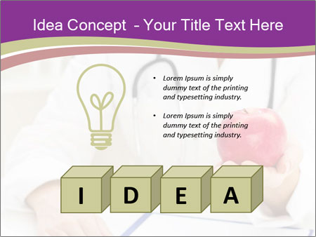 Hand Of Female Doctor Holding A Red Apple In Close-Up View. Google Slides Theme - Slide 80