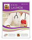 Hand Of Female Doctor Holding A Red Apple In Close-Up View. Flyer Template