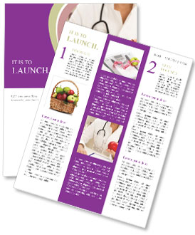 Hand Of Female Doctor Holding A Red Apple In Close-Up View. Newsletter Template