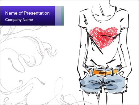 Illustration Of Heart T-Shirt - Stock Vector Design Google Slides Theme