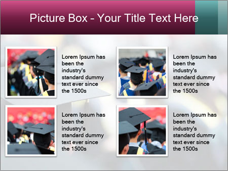 A graduation cap in front of a crowd of people Google Slides Theme - Slide 14