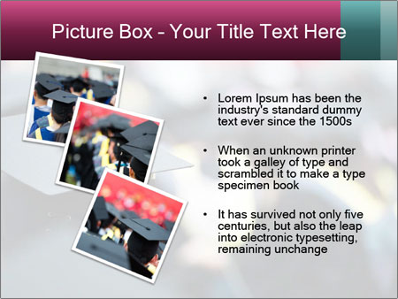 A graduation cap in front of a crowd of people Google Slides Theme - Slide 17