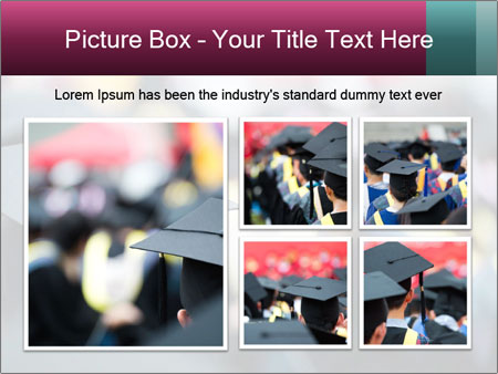 A graduation cap in front of a crowd of people Google Slides Theme - Slide 19