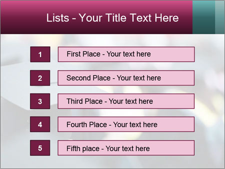 A graduation cap in front of a crowd of people Google Slides Theme - Slide 3