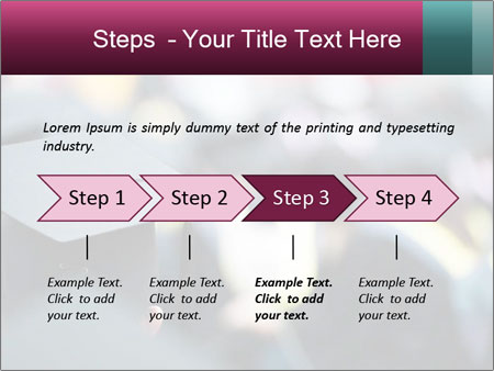 A graduation cap in front of a crowd of people Google Slides Theme - Slide 4