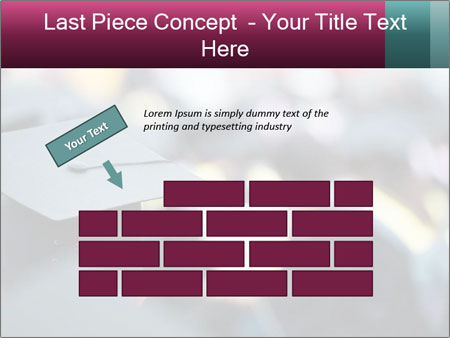 A graduation cap in front of a crowd of people Google Slides Theme - Slide 46