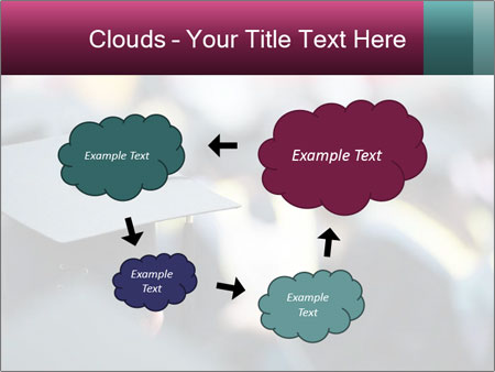 A graduation cap in front of a crowd of people Google Slides Theme - Slide 72