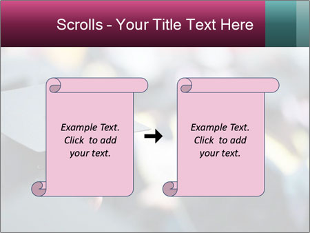 A graduation cap in front of a crowd of people Google Slides Theme - Slide 74