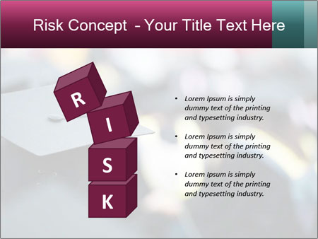 A graduation cap in front of a crowd of people Google Slides Theme - Slide 81