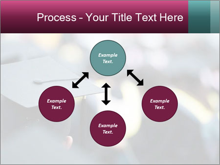 A graduation cap in front of a crowd of people Google Slides Theme - Slide 91